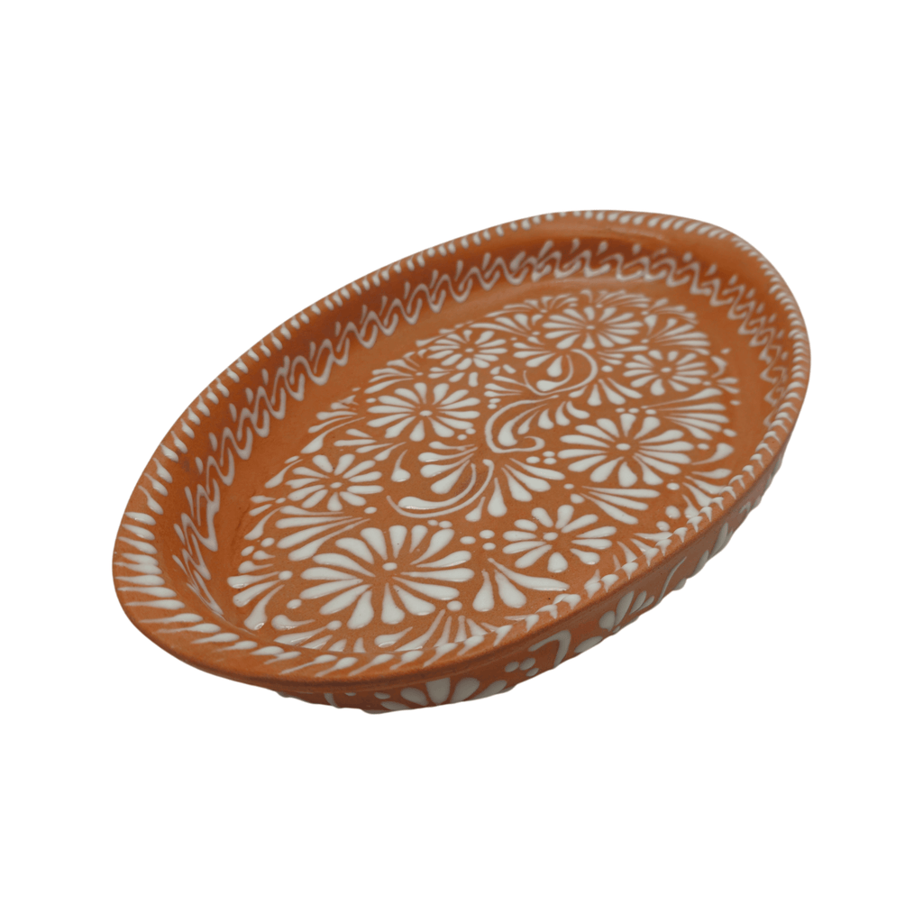 Brown & White Talavera Oval Platter