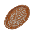 Brown & White Talavera Oval Platter