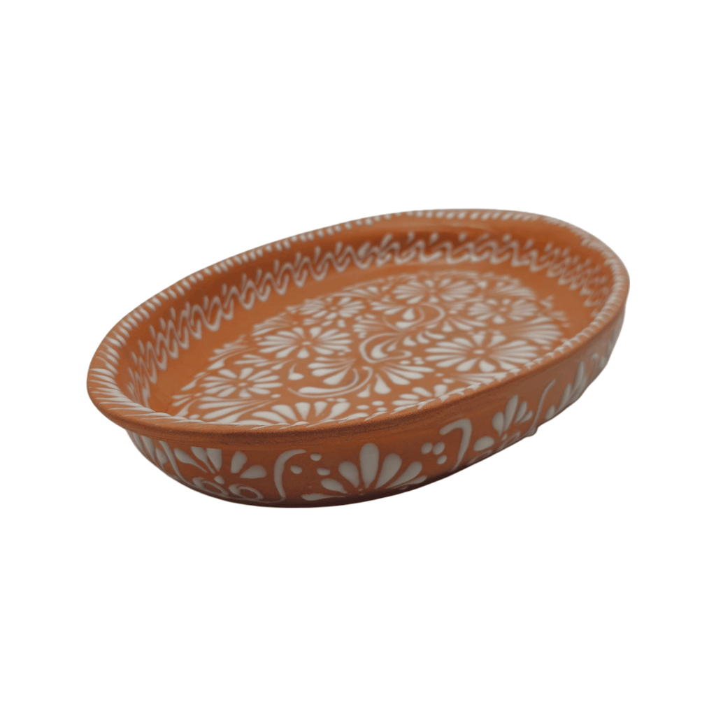 Brown & White Talavera Oval Platter