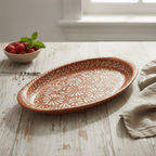 Brown & White Talavera Oval Platter