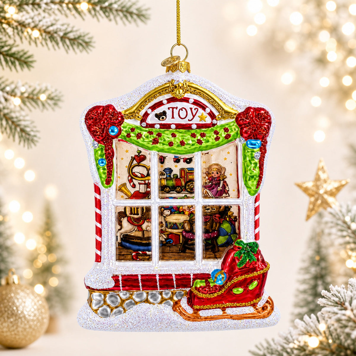 Winter Wonderland Glass House Ornament