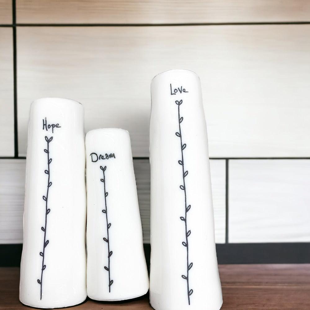 Mini Porcelain Vase Set — 3 Pieces