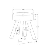 Round Upholstered Ottoman with Wood Legs