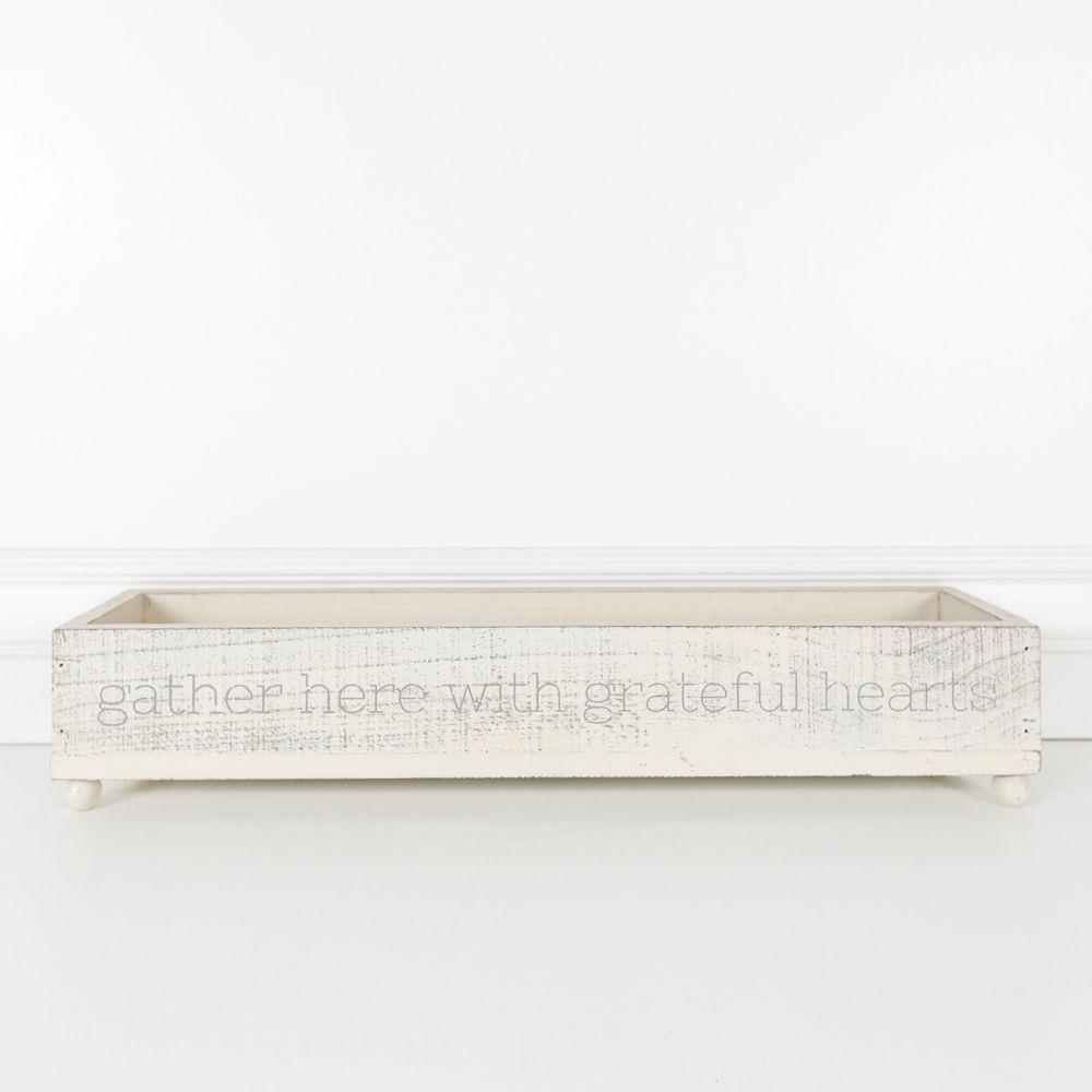Gather Rustic Wooden Centerpiece Tray — 20 × 12 in.
