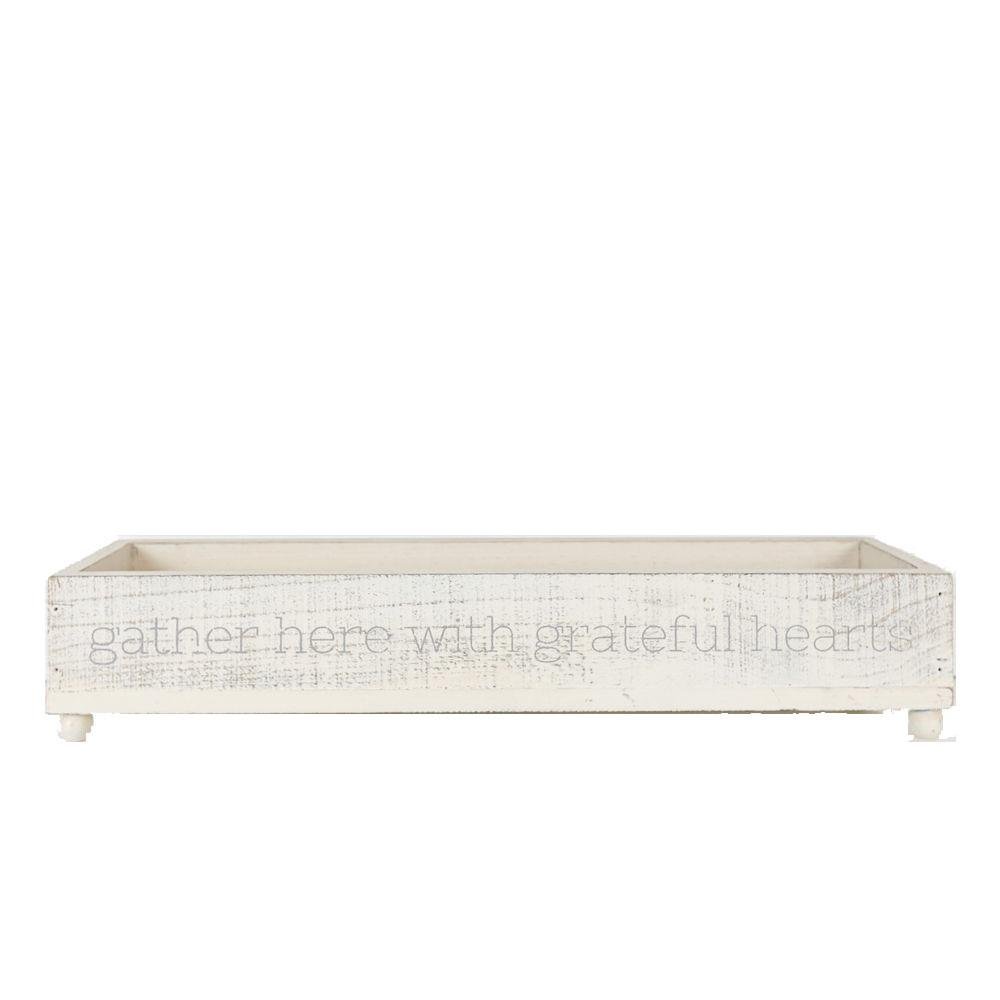 Gather Rustic Wooden Centerpiece Tray — 20 × 12 in.