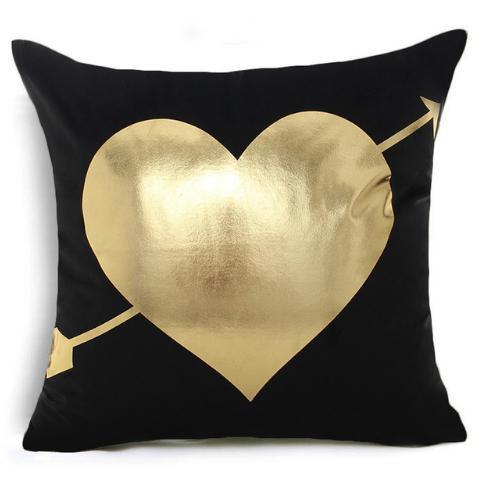 Black & Gold Velvet Pillow Cover