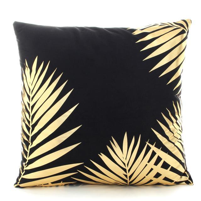 Black & Gold Velvet Pillow Cover