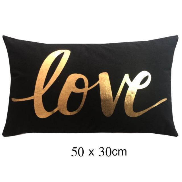 Black & Gold Velvet Pillow Cover