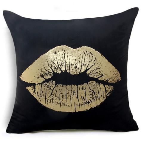 Black & Gold Velvet Pillow Cover
