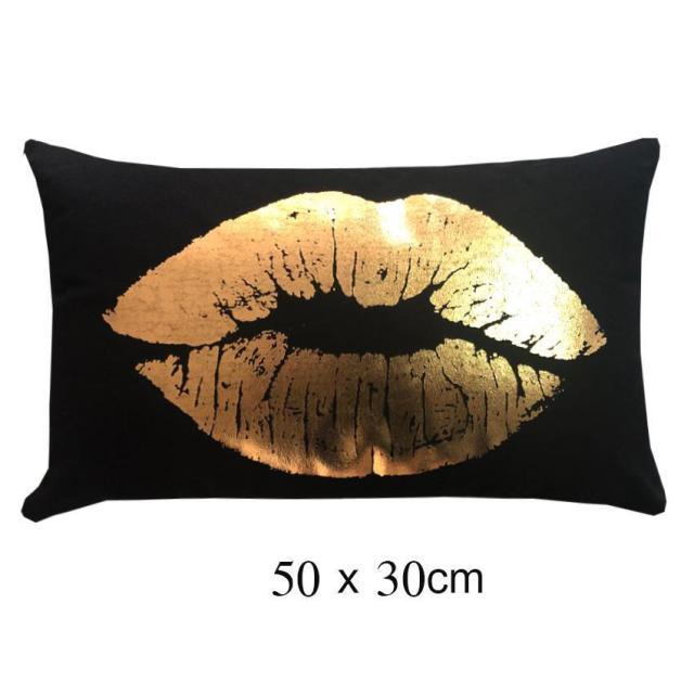 Black & Gold Velvet Pillow Cover