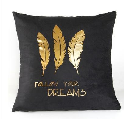 Black & Gold Velvet Pillow Cover