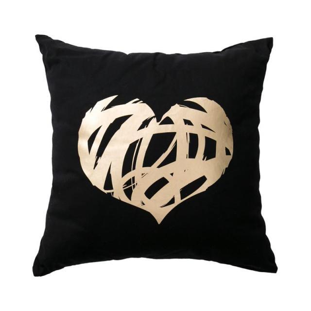 Black & Gold Velvet Pillow Cover