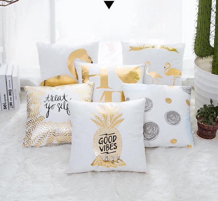Black & Gold Velvet Pillow Cover