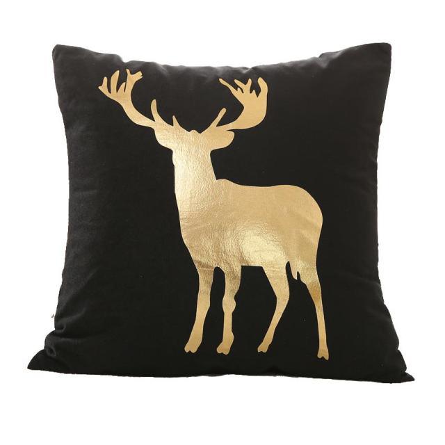 Black & Gold Velvet Pillow Cover