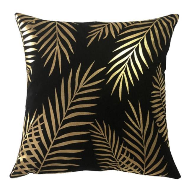 Black & Gold Velvet Pillow Cover