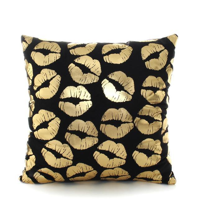 Black & Gold Velvet Pillow Cover