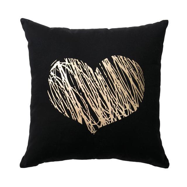 Black & Gold Velvet Pillow Cover