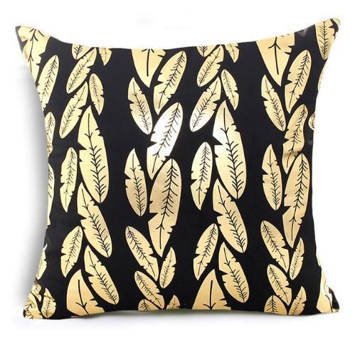 Black & Gold Velvet Pillow Cover