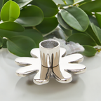 Silver Flower Candle Holder