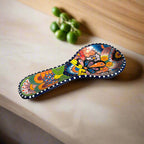 Hand-painted Talavera spoon rest — front view