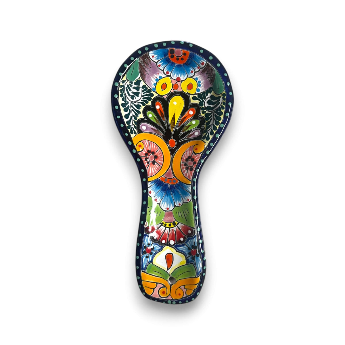Hand-painted Talavera spoon rest — product view
