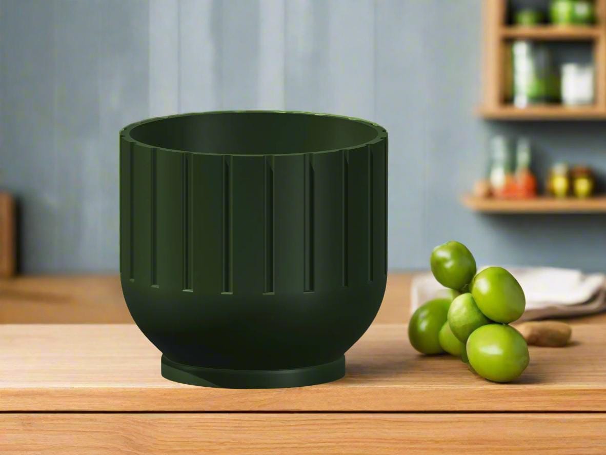 Fluted Indoor Planter with Drainage