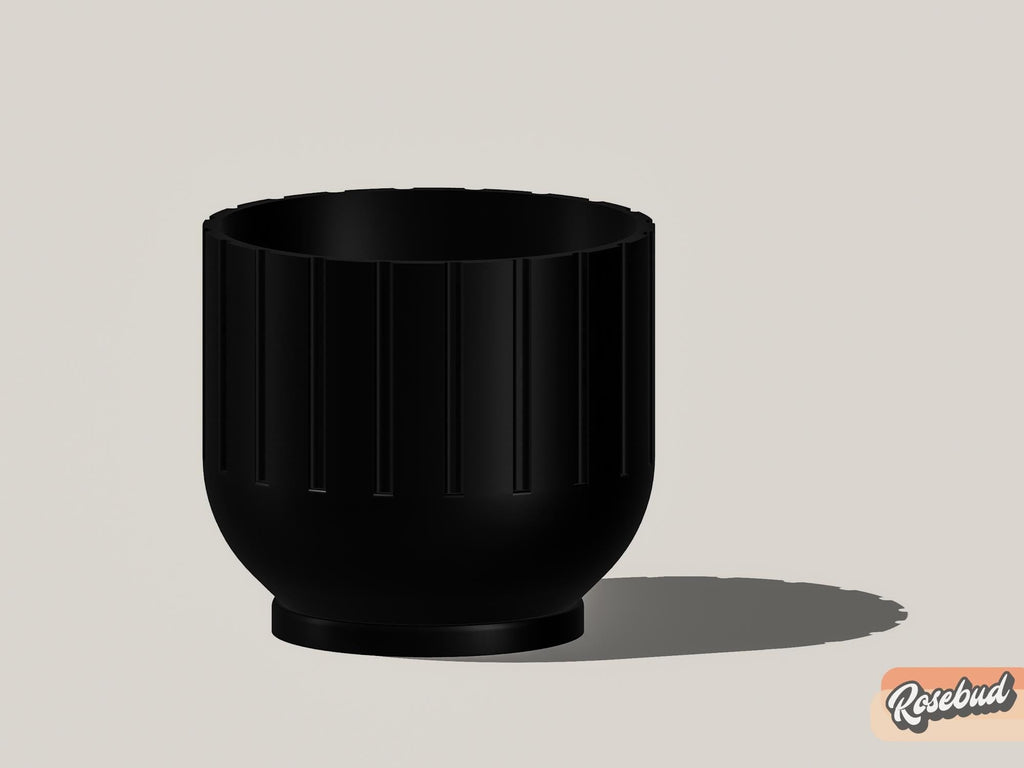 Fluted Indoor Planter with Drainage