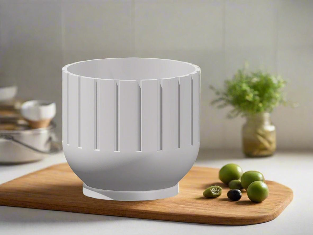 Fluted Indoor Planter with Drainage