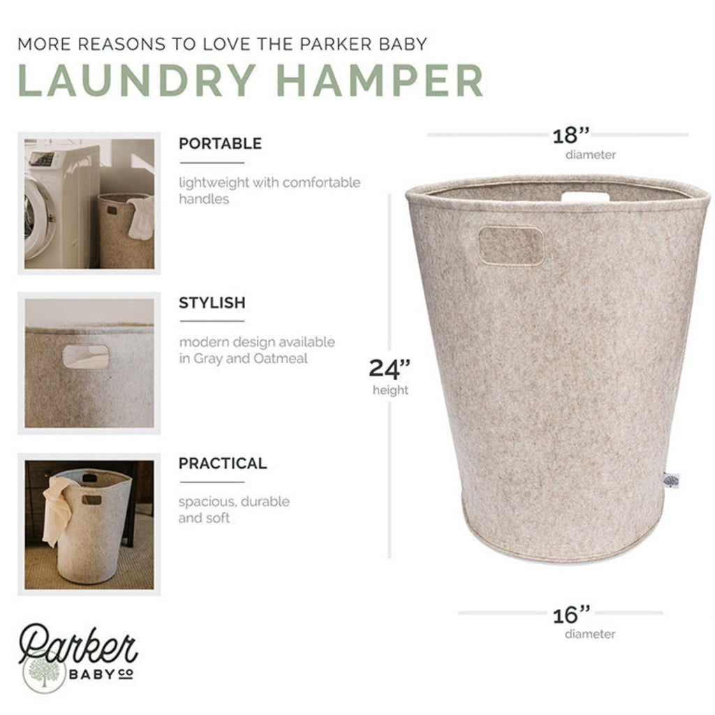 Soft Felt Everyday Laundry Hamper — product view 3