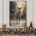 Vintage Winter Deer Canvas