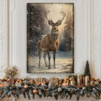 Vintage Winter Deer Canvas
