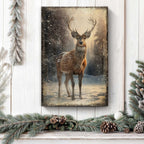 Vintage Winter Deer Canvas