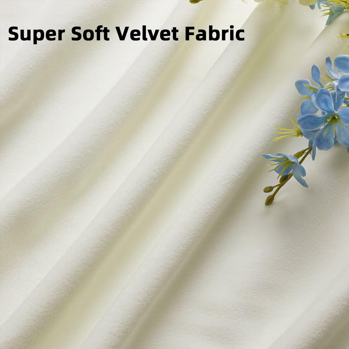 White Velvet Blackout Curtains — Set of 2