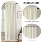 White Velvet Blackout Curtains — Set of 2