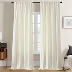 White Velvet Blackout Curtains — Set of 2