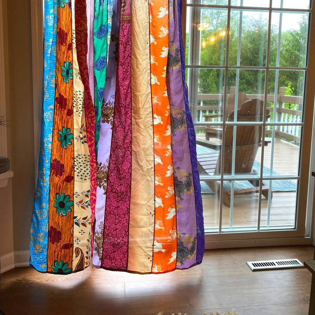 Rainbow Oasis Drapes – Upcycled Boho Curtains