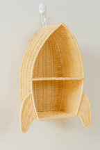 Rattan Rocket Ship Wall Shelf