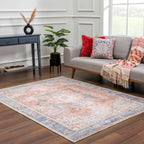 Rosman Distressed Washable Area Rug