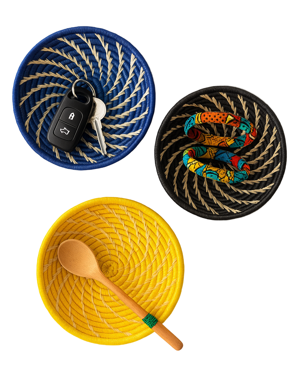 Handwoven Raffia Catchall Basket
