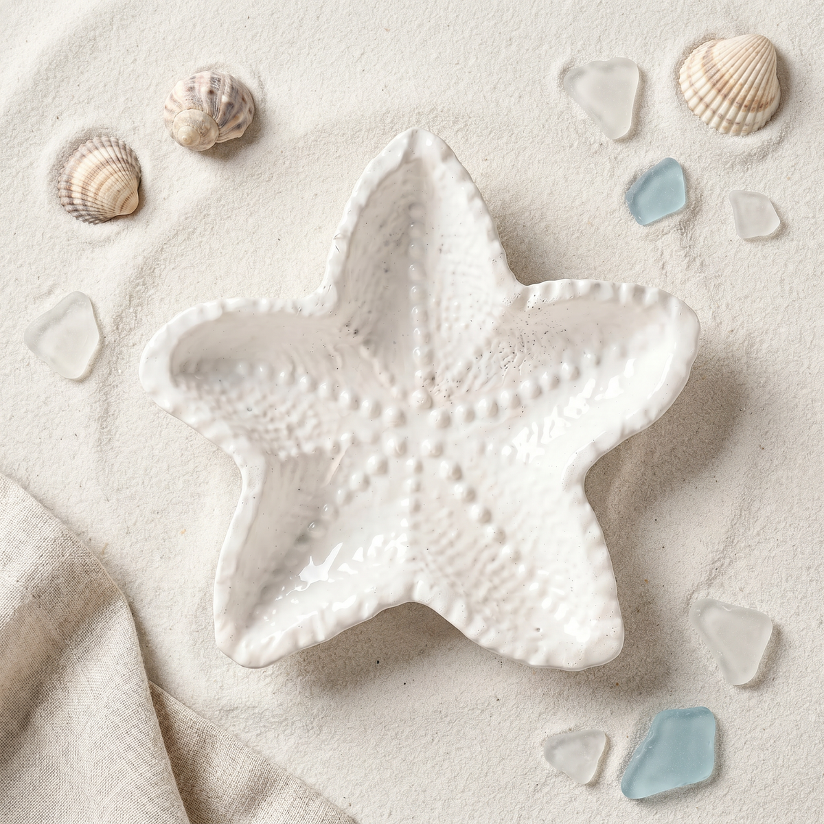 White Starfish Catchall Tray — 4 in.