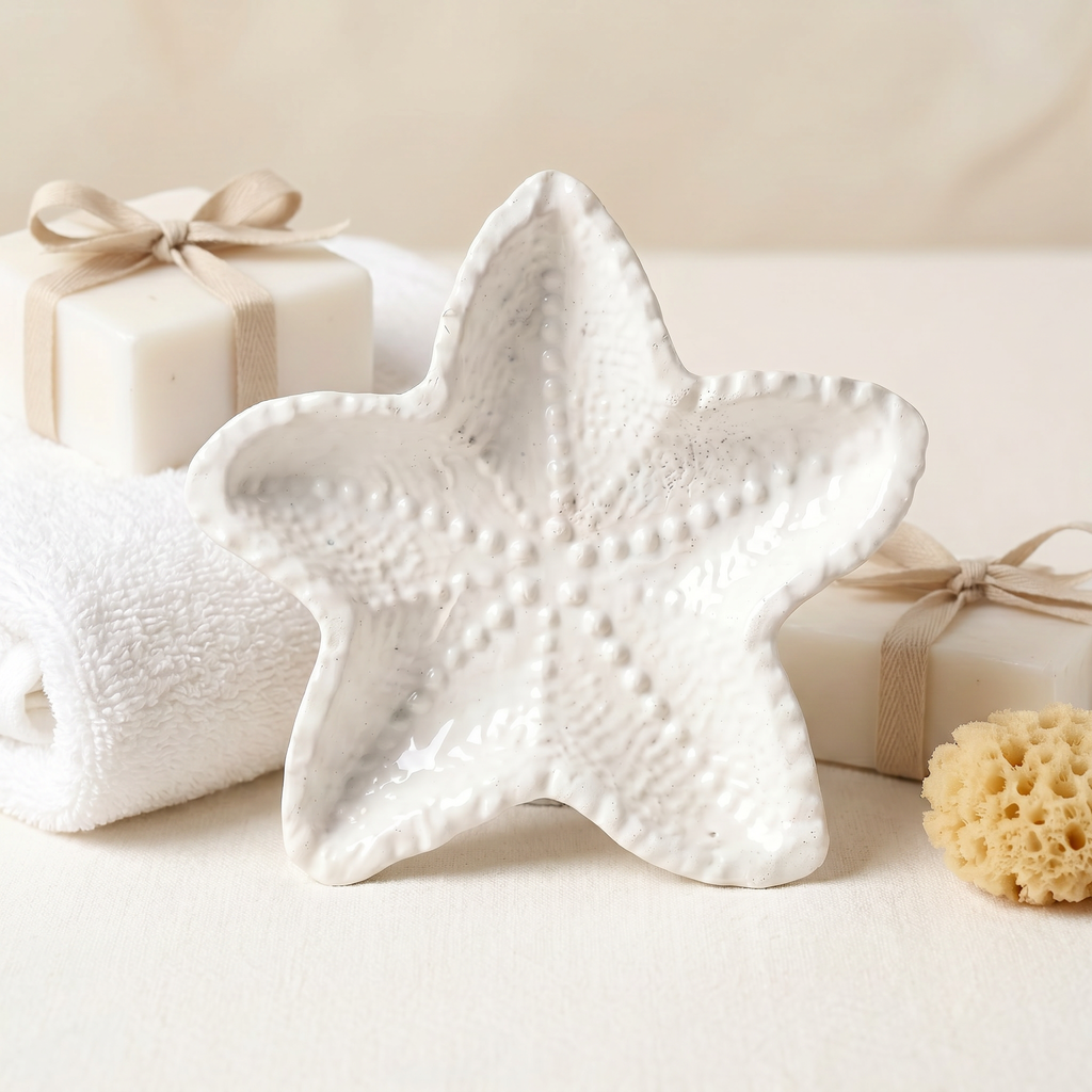 White Starfish Catchall Tray — 4 in.