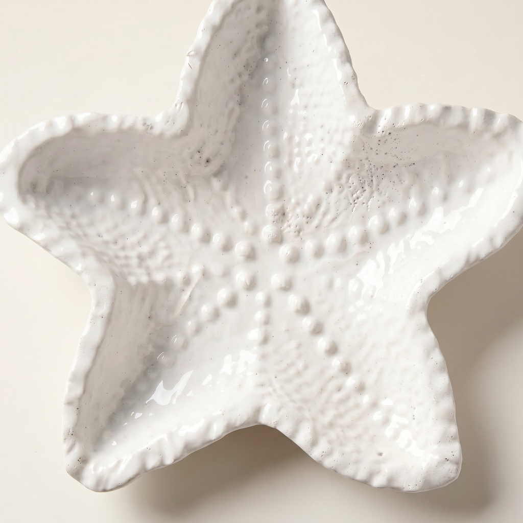 White Starfish Catchall Tray — 4 in.