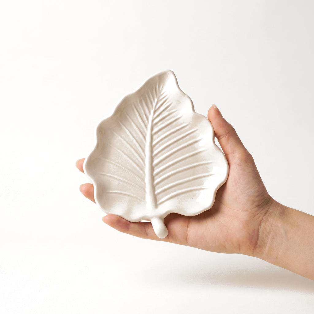 White Elm Leaf Decorative Tray — 6 in.