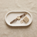 White Scalloped Catchall Tray — 7 in.