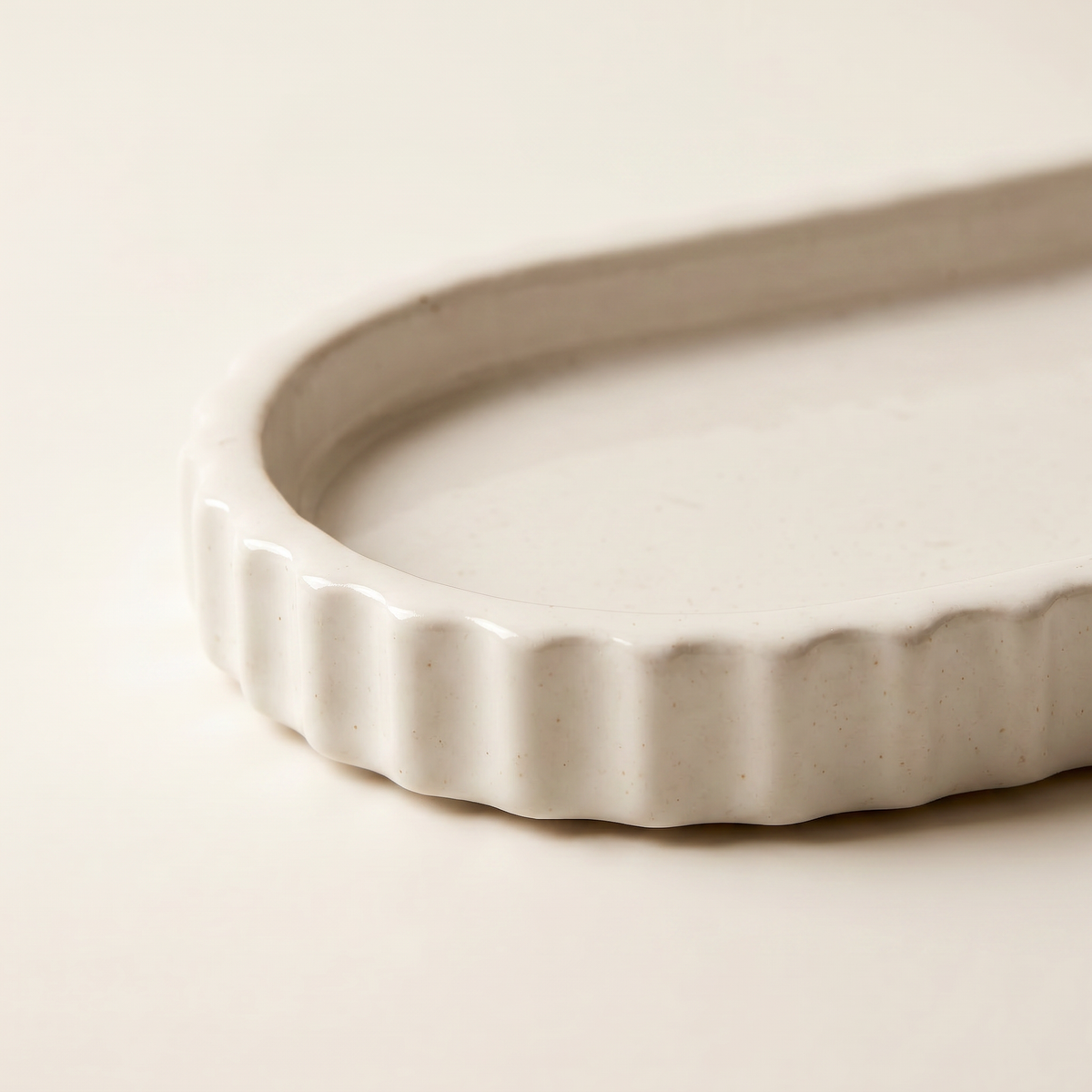 White Scalloped Catchall Tray — 7 in.
