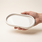 White Scalloped Catchall Tray — 7 in.