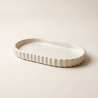 White Scalloped Catchall Tray — 7 in.
