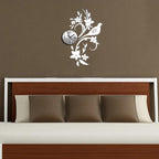 Bird Mirror-Effect Wall Clock