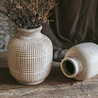 White Textured Porcelain Vase