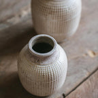 White Textured Porcelain Vase